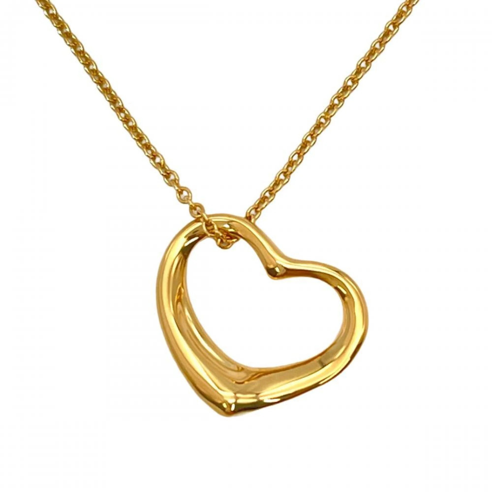 Tiffany & Co. Open Heart Necklace, Yellow Gold, Women's